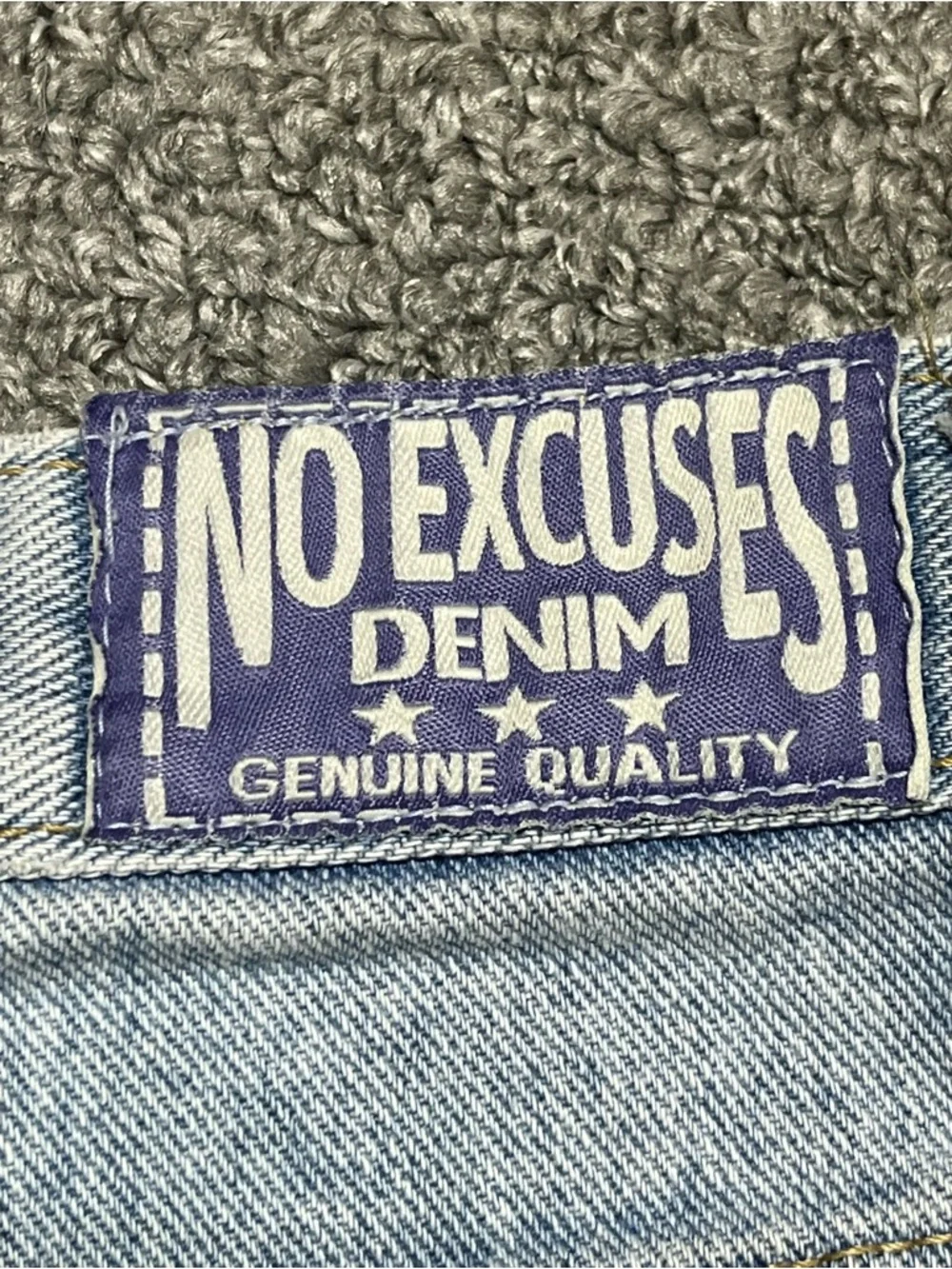 Vintage NO EXCUSES High Rise Denim Jean Mom Shorts Womens Size 13/14 Blue